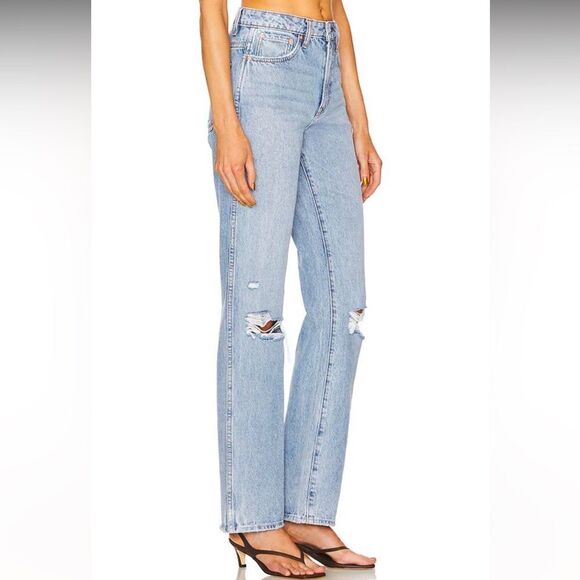 Revolve GRLFRND Sara Distressed high rise straight leg jeans in size 29 - Picture 4 of 12